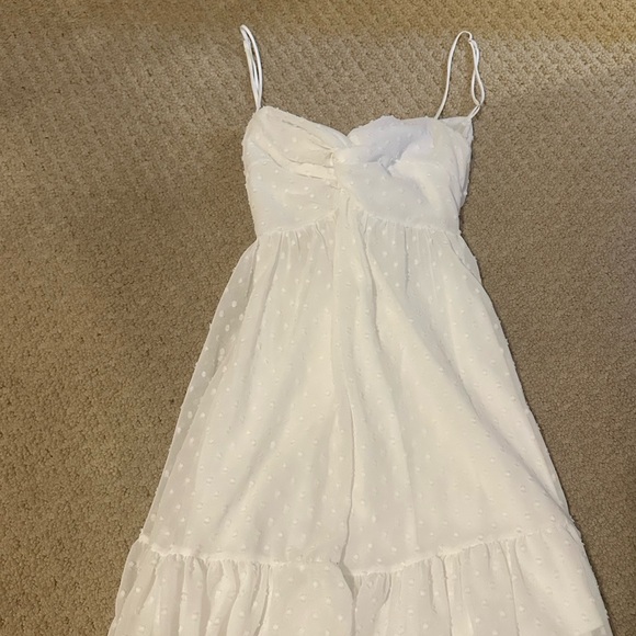 White Ruffle Mini Dress - Picture 2 of 2
